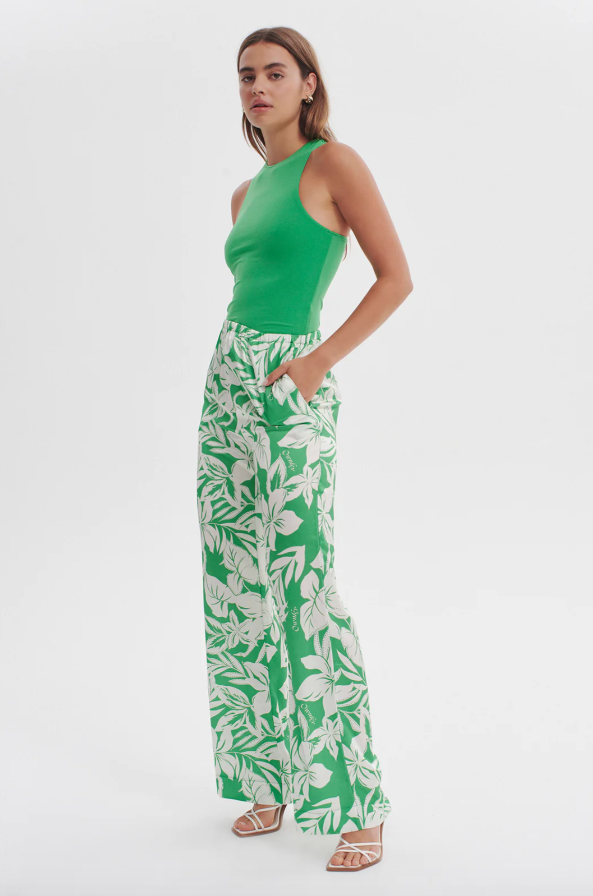 PINA RELAXED PANT - GREEN PALM